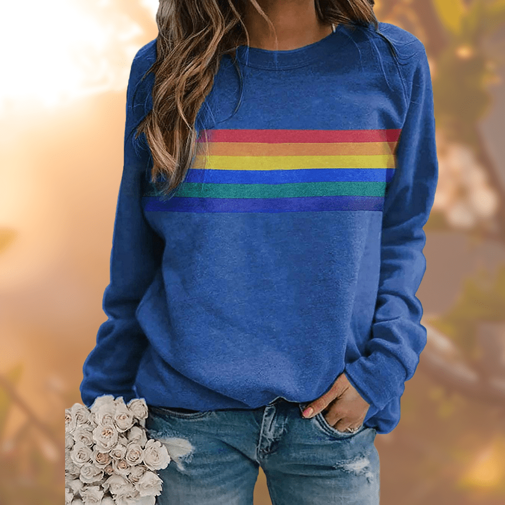 Buntes Regenbogen Sweatshirt Frauen