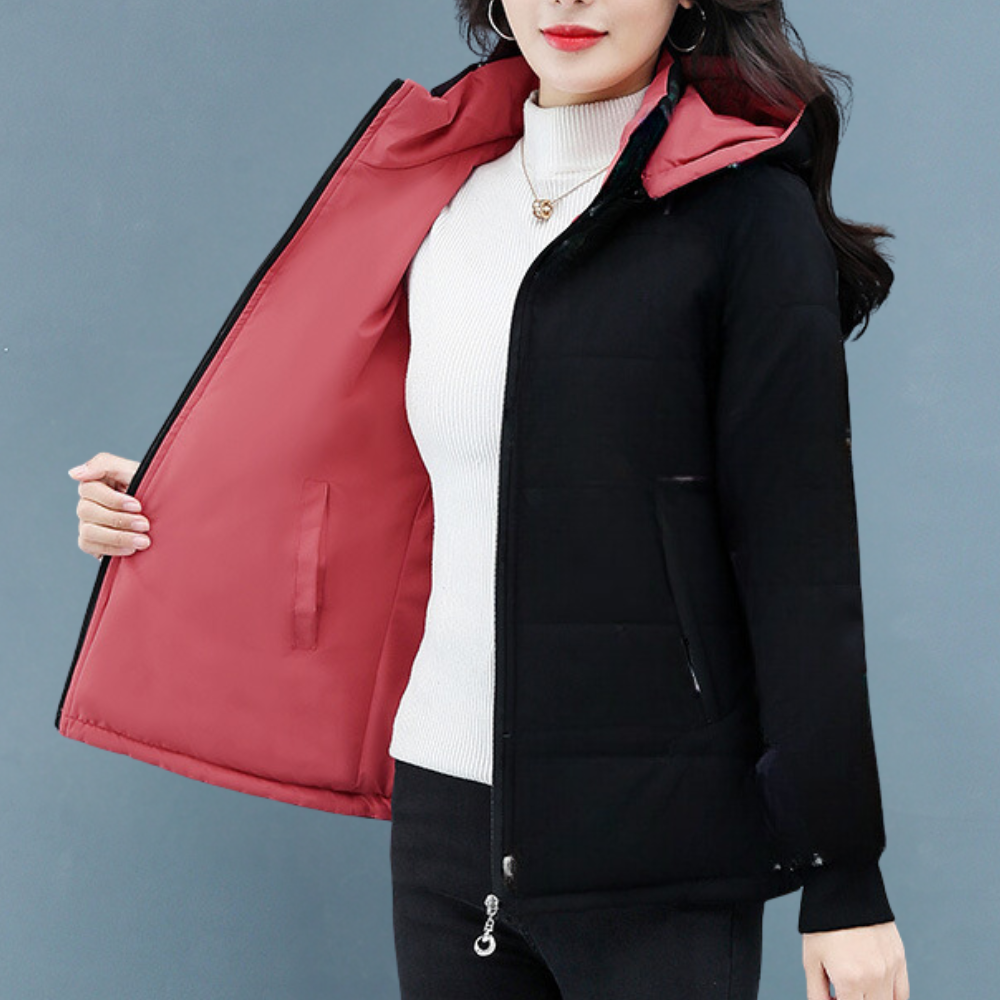 Stylische Damenwinterjacke Wendbar Modern