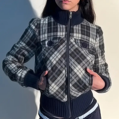 Herbst Damenjacke Hochkragen Warm