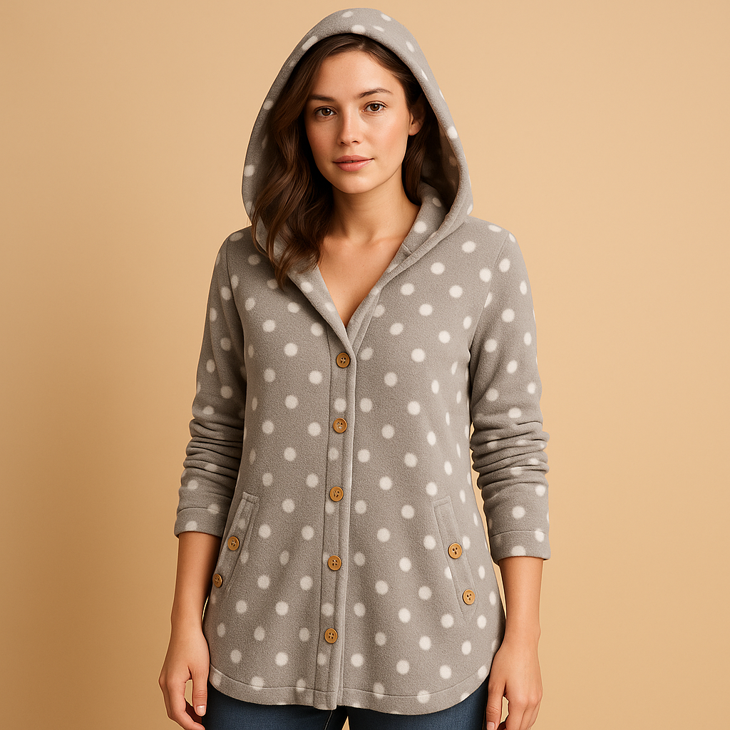 Weiche Damen Teddyjacke mit Kapuze