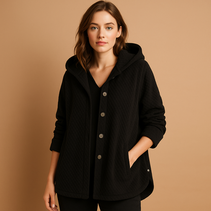 Weiche Damen Teddyjacke mit Kapuze