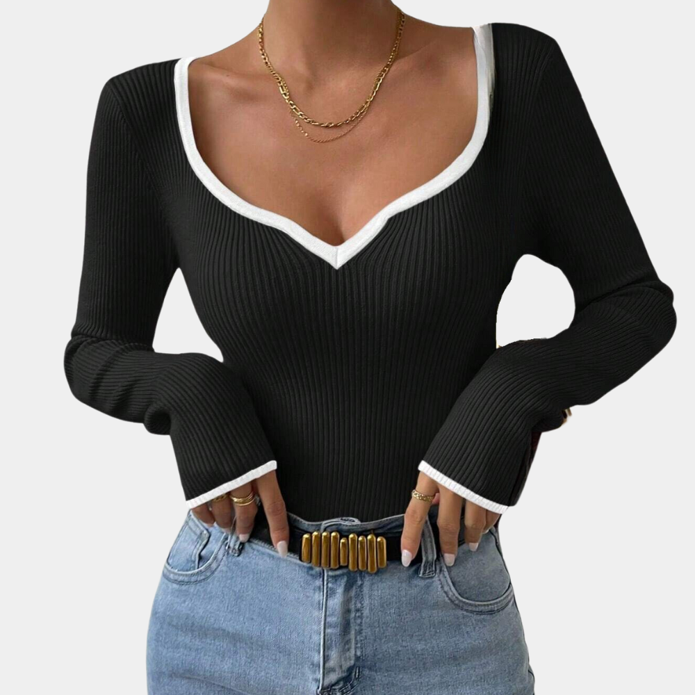 Elegantes Oberteil V-Ausschnitt Damen
