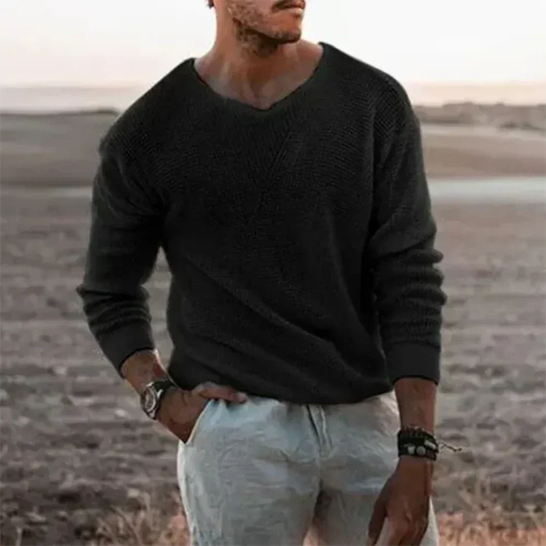 Herren Strickpullover Warm Langarm