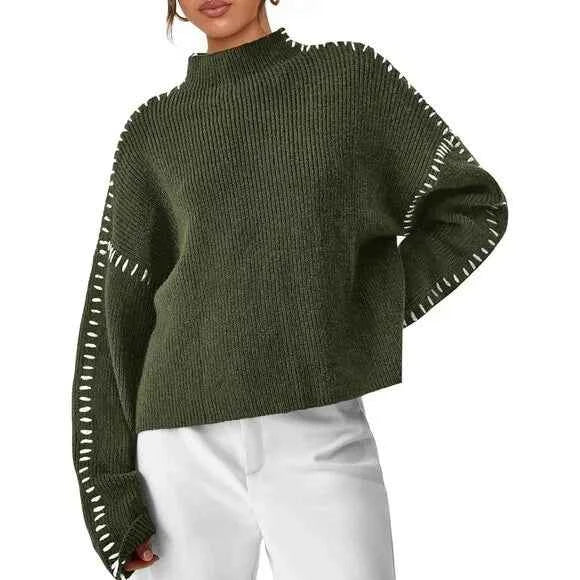 Großer Pullover Hoher Kragen Bequem