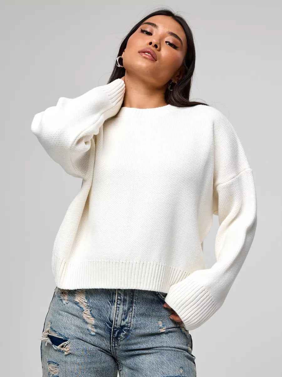 Großer Pullover Rundhals Oversize - IdealeKleiden