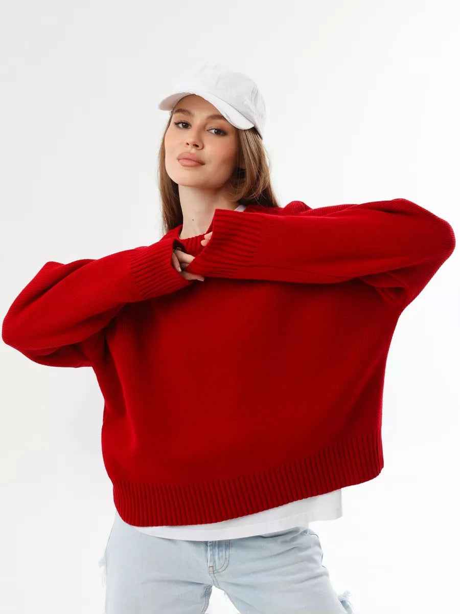 Großer Pullover Rundhals Oversize