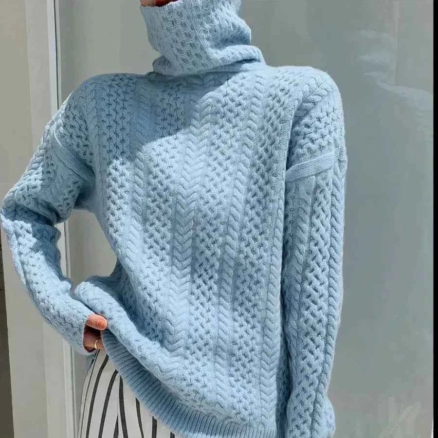 Großer Rollkragenpullover Weite Passform - IdealeKleiden