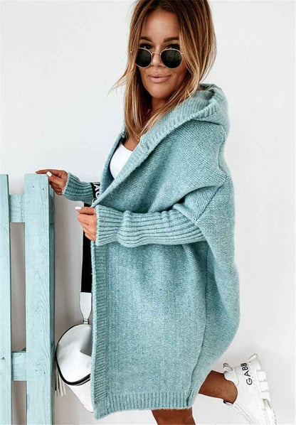 Große Strickjacke mit Kapuze Oversized