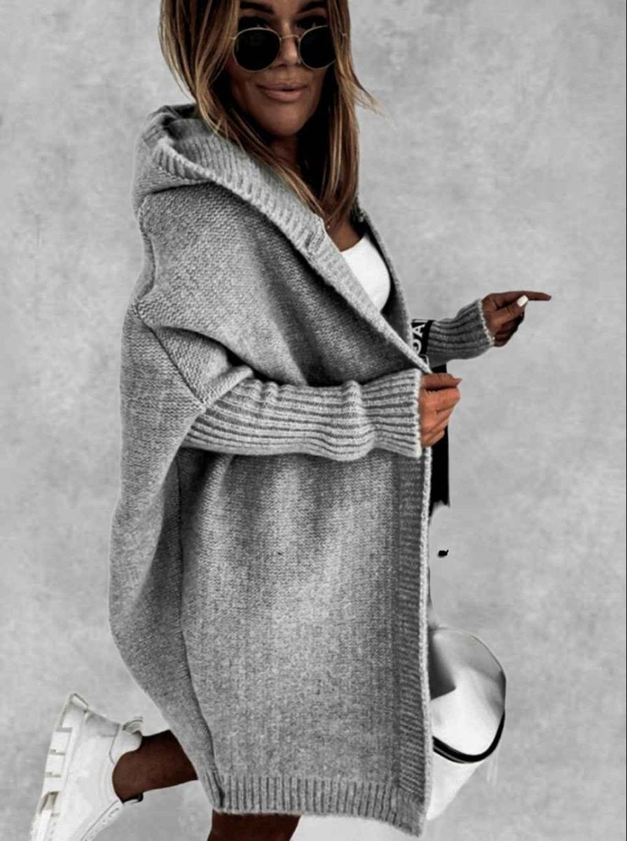 Große Strickjacke mit Kapuze Oversized