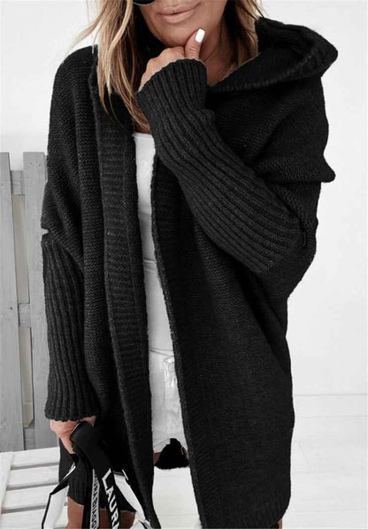 Große Strickjacke mit Kapuze Oversized