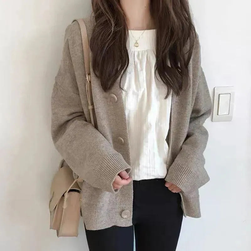 Übergrößene Strickjacke Frauen Oversized Pullover
