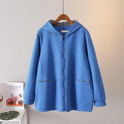 Große Hoodiejacke Baumwolle Bequem Lässig
