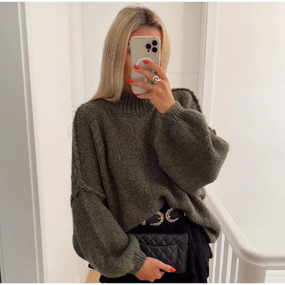 Übergröße Strickpullover Damen Großgröße