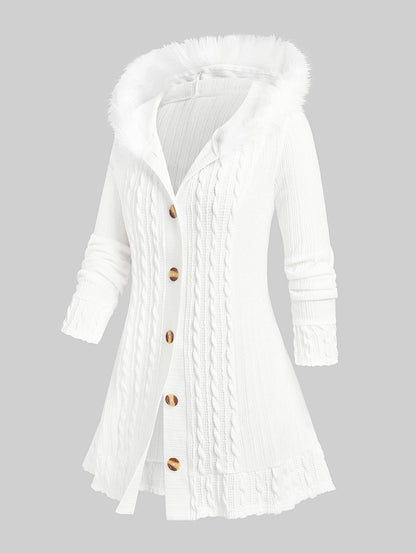 Weite Winterhoodie Schneezauber Design