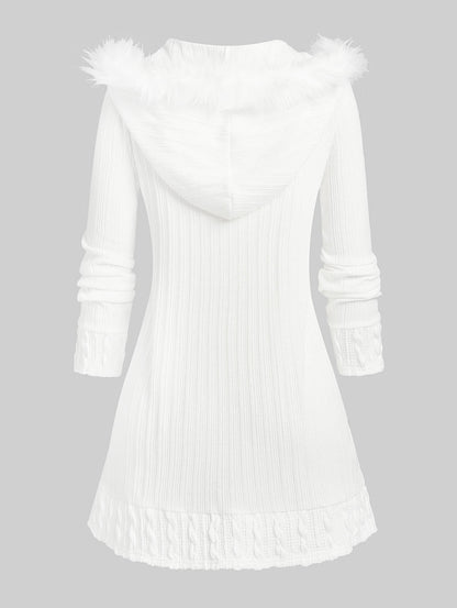 Weite Winterhoodie Schneezauber Design - IdealeKleiden
