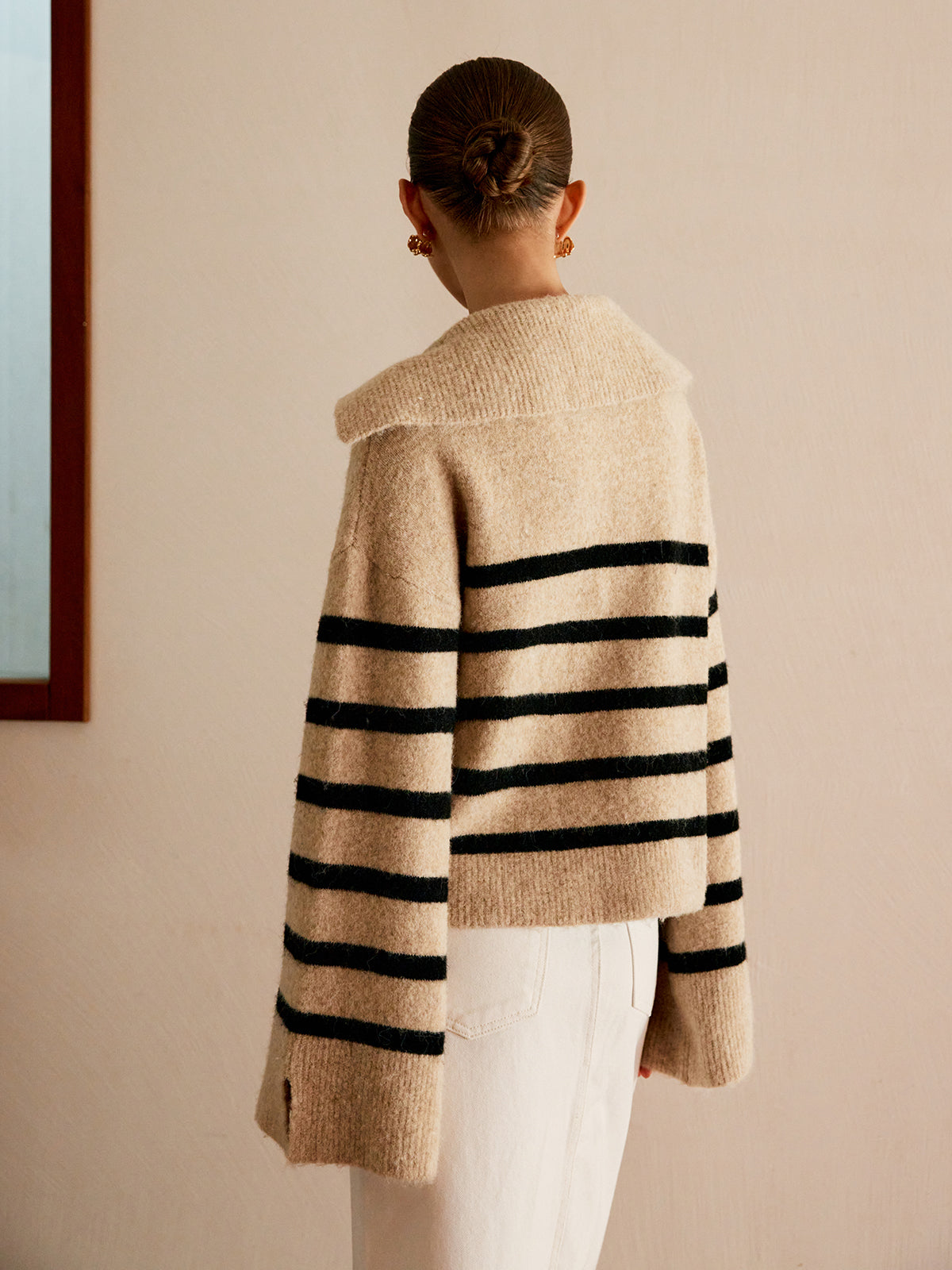 Große Damenpullover Streifen Oversized - IdealeKleiden