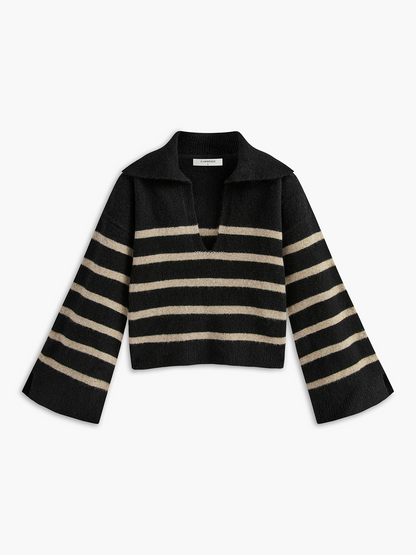 Große Damenpullover Streifen Oversized