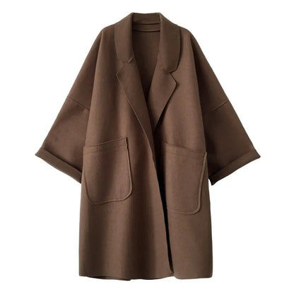 Übergröße Trenchcoat Damen Wollmischung