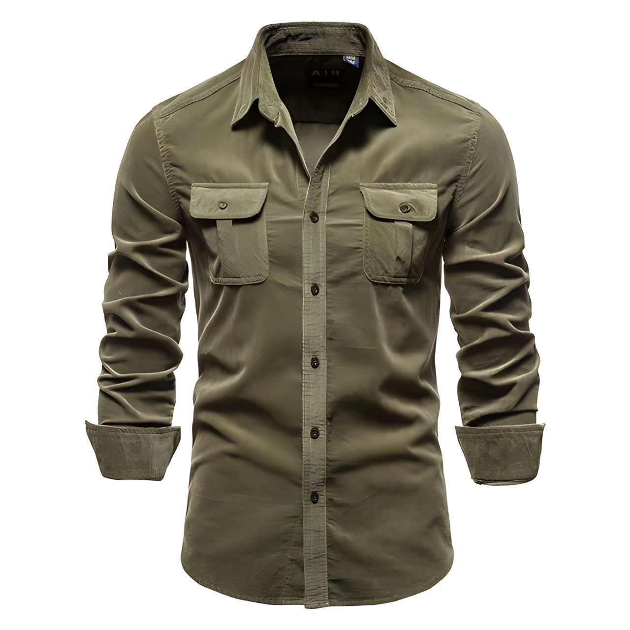Herren Freizeithemd Langarm Elegant Knopfleiste - IdealeKleiden