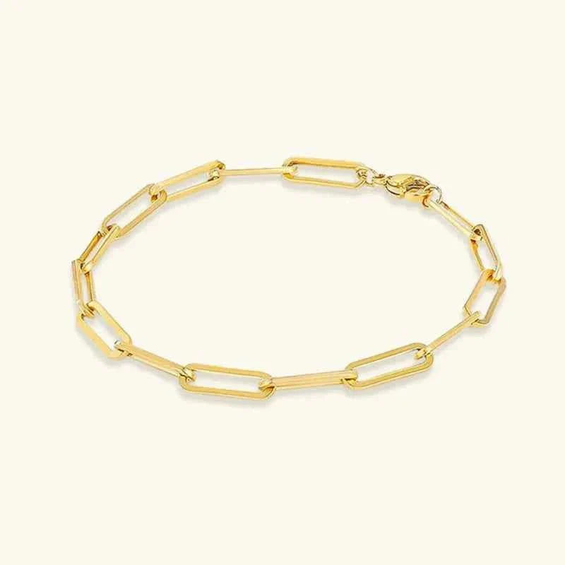 Paperclip Armreif Gold Glanz - IdealeKleiden