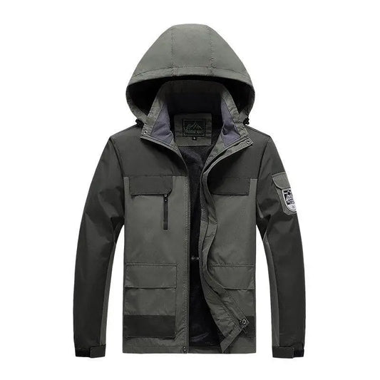 Herren Parka Militärstyle Grüne Windjacke - IdealeKleiden