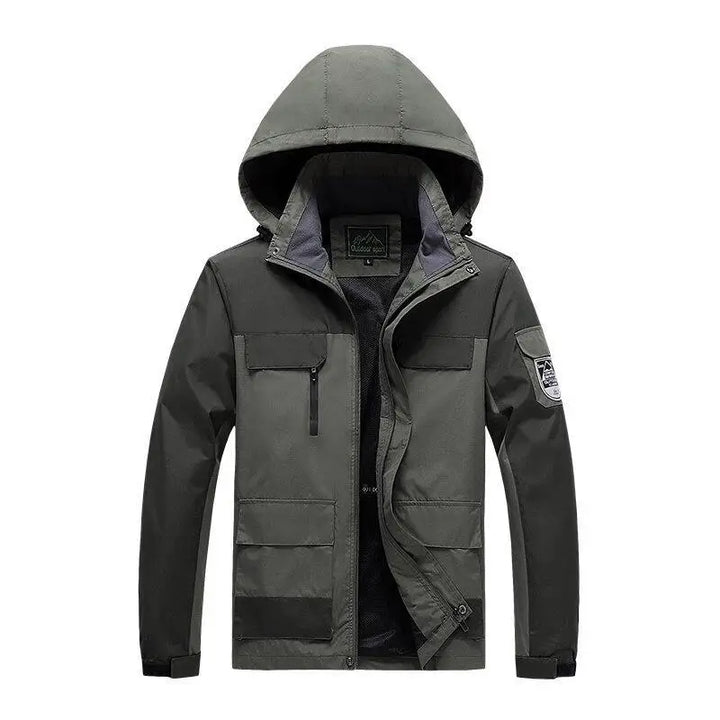 Herren Parka Militärstyle Grüne Windjacke - IdealeKleiden