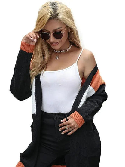 Farbenfrohe Strickjacke Damen Pullover - IdealeKleiden