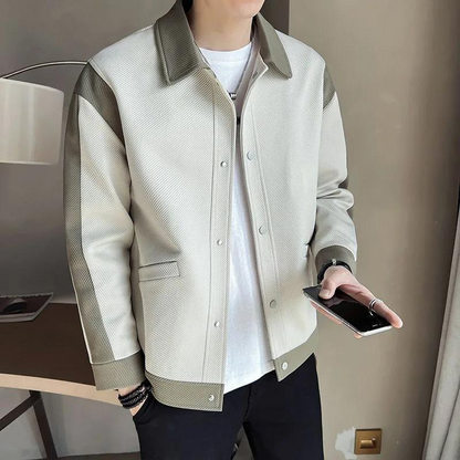 Herren Patchwork Jacke Trendy Style - IdealeKleiden