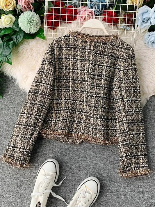 StylischePatchwork Jacke für Frauen Vintage Look - IdealeKleiden