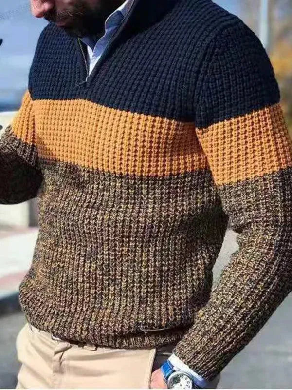 Herren Pullover Reißverschluss Modern