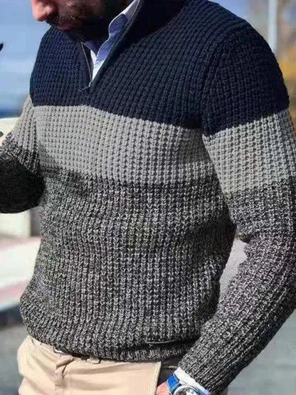 Herren Pullover Reißverschluss Modern