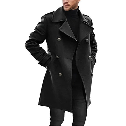 Herren Mantel Mittellang Stilvoll Revers