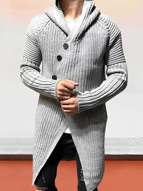 Kuschelige Strickjacke Lang Kapuze Damen - IdealeKleiden