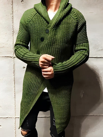 Kuschelige Strickjacke Lang Kapuze Damen