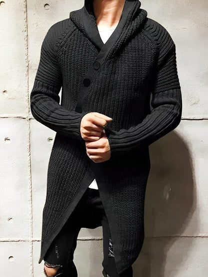 Kuschelige Strickjacke Lang Kapuze Damen