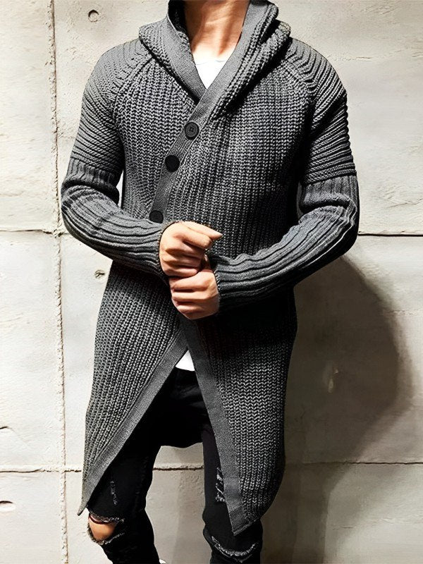 Kuschelige Strickjacke Lang Kapuze Damen