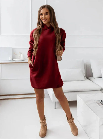Kapuzenkleid Damen Modern Sportlich