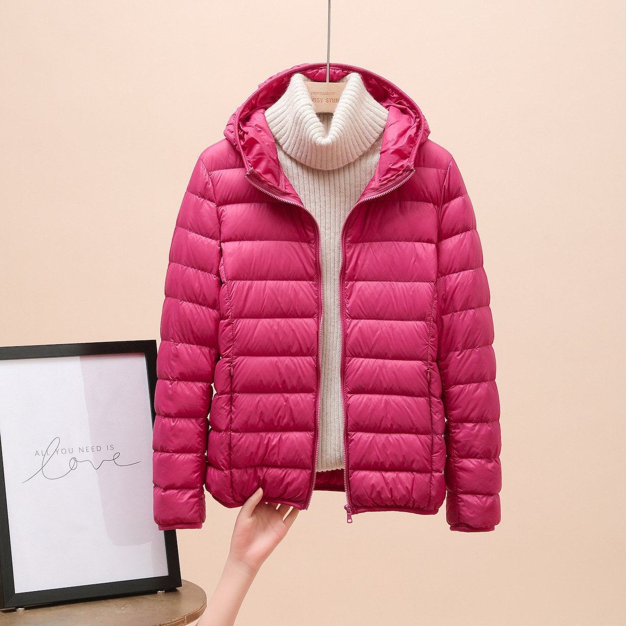Leichte Wattierte Winterjacke Damen