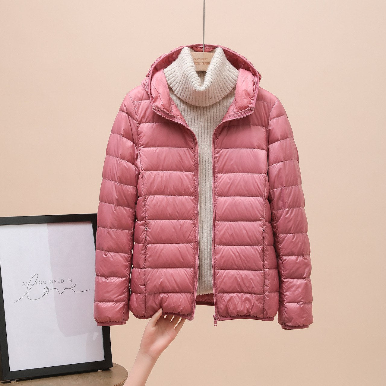 Leichte Wattierte Winterjacke Damen