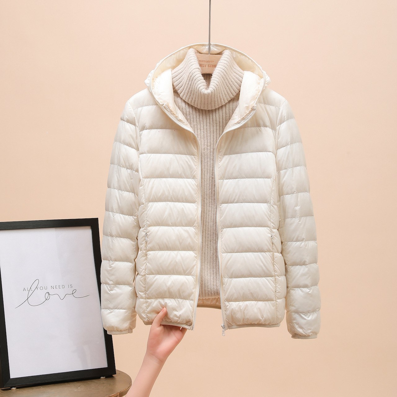 Leichte Wattierte Winterjacke Damen