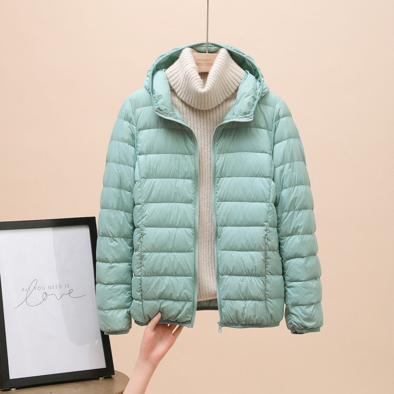 Leichte Wattierte Winterjacke Damen