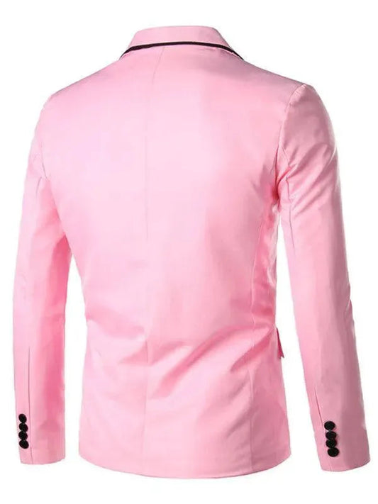 Stylischer Herren Blazer Slim Fit Rosa - IdealeKleiden