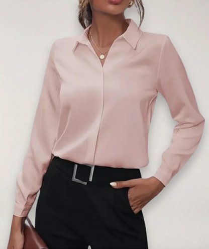 Damen Bluse Büro Modern Knopfdesign