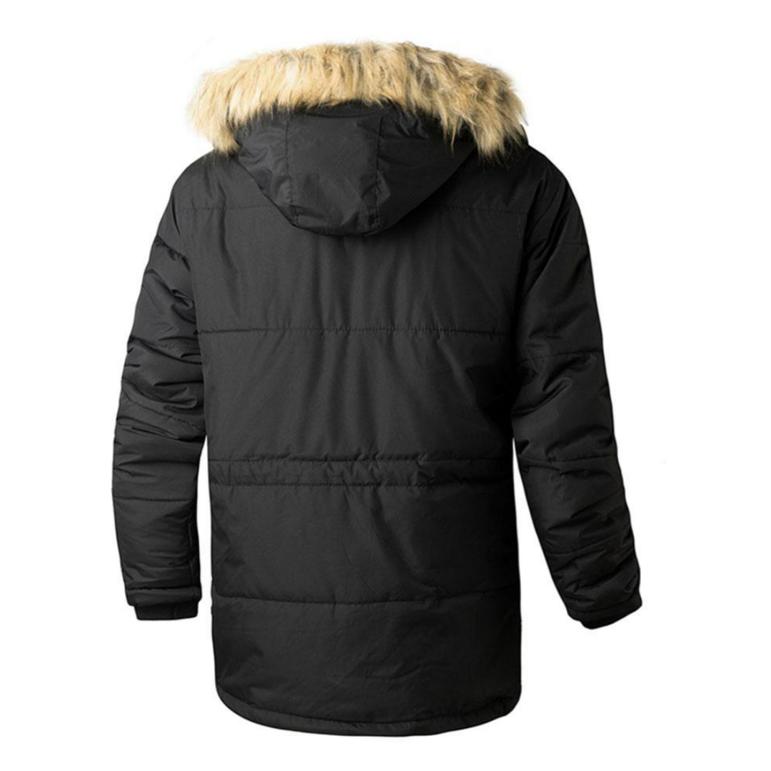 Praktische Winterjacke Mit Abnehmbarer Kapuze - IdealeKleiden