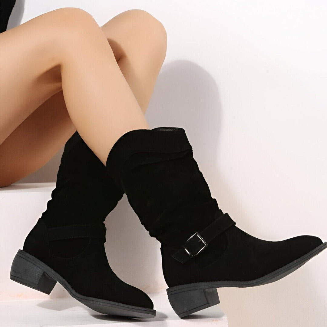 Stilvolle Stiefeletten Damen Kunstleder
