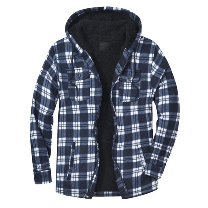 Herren Steppjacke Karomuster Kapuze