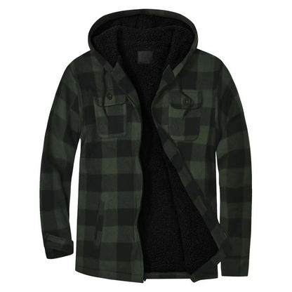 Herren Steppjacke Karomuster Kapuze