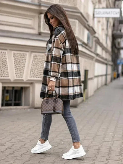 Karierte Damenbluse Jacke Modern - IdealeKleiden