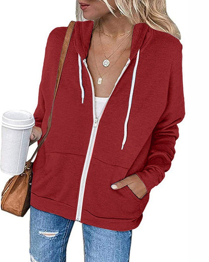 Damen Hoodie Bequem Mit Taschen
