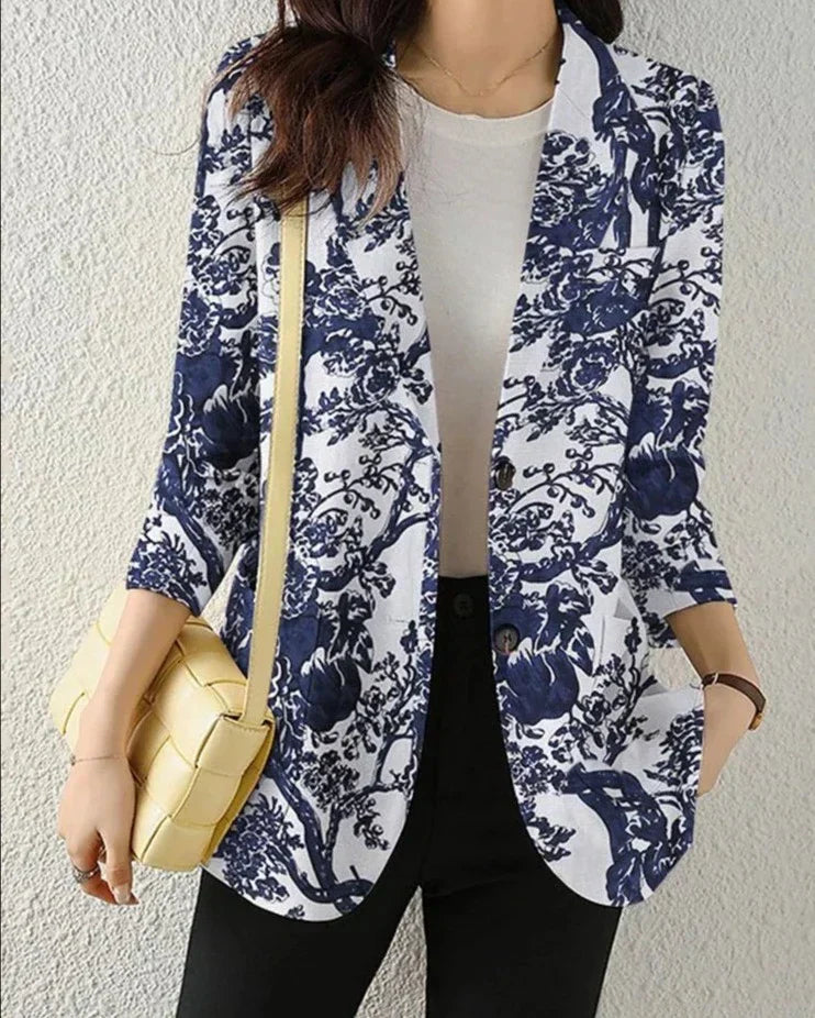 Elegante Blazer Damen Kleidung Floral Leicht - IdealeKleiden